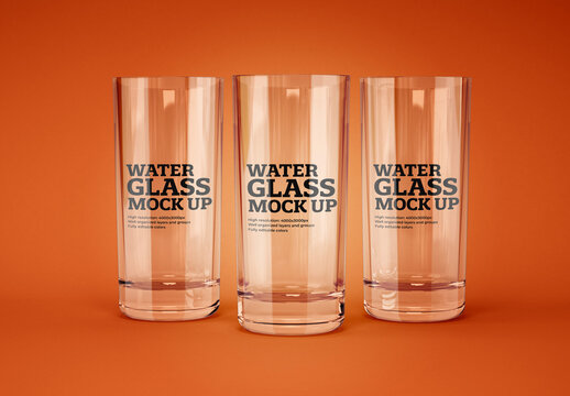 Realistic Water Glass Mockup for Creative Design and Branding Projects