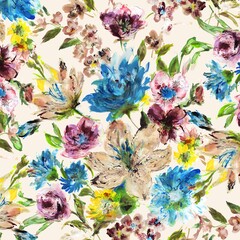 Fototapety  kolorowe kwiaty background.watercolor - ilustracja