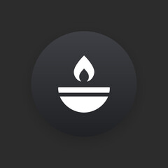 Oil Flame -  Matte Black Web Button