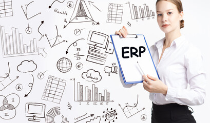 Business, technology, internet and network concept. Young businessman thinks over the steps for...