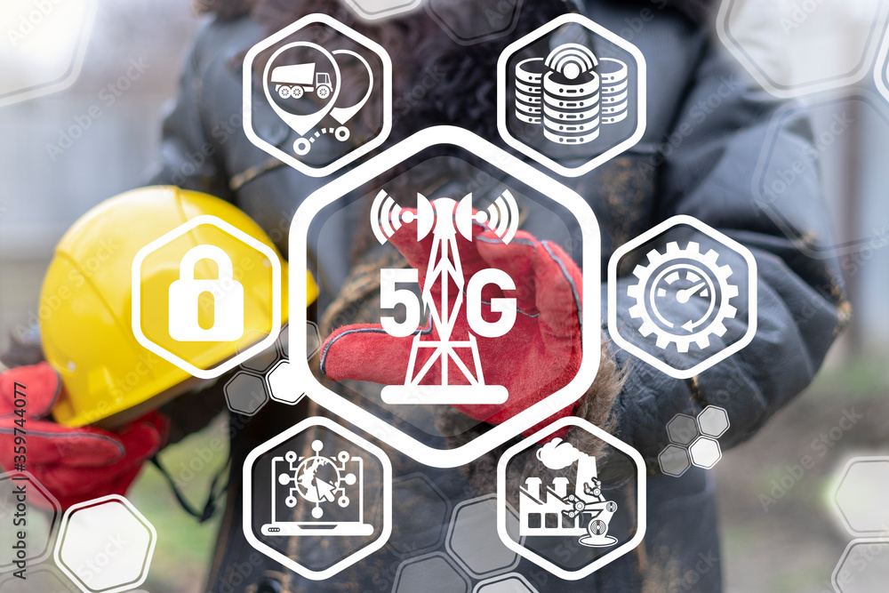 Poster 5g next generation mobile network connection industry concept. modern communication transmission dat