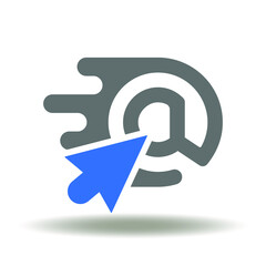 Mail Management Communication Business Web Logo. E-Mail Mouse Computer Icon Vector.