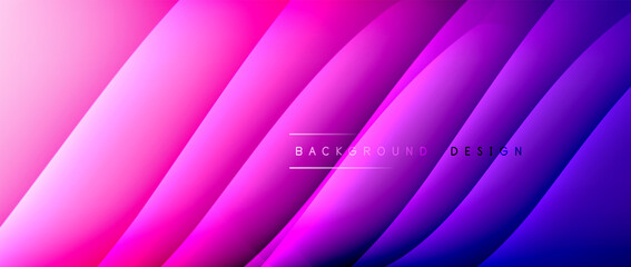 Fluid gradient waves with shadow lines and glowing light effect, modern flowing motion abstract background for cover, placards, poster, banner or flyer