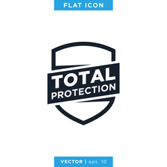 Shield, Total Protection Icon Vector Logo Design Template