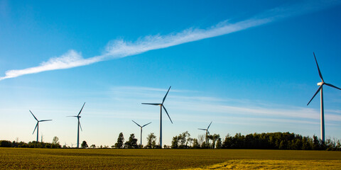 Wind turbine groups installed in open and leeward areas