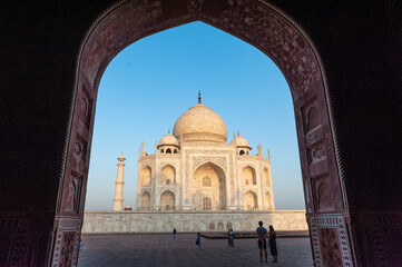 Fototapeta na wymiar C-0128 A view of the Taj Mahal-9 Photographed at the Taj Mahal in Agra, India in April 2019. 