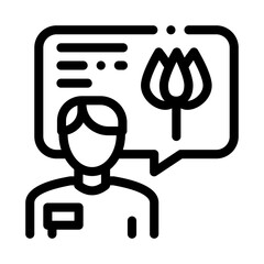 flower shop seller consultant icon vector. flower shop seller consultant sign. isolated contour symbol illustration