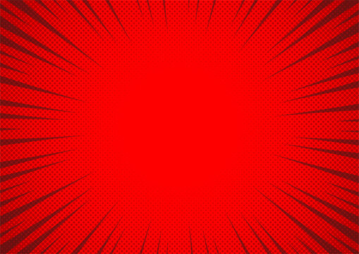 abstract red comic background cartoon style. sunlight. vector illustration.