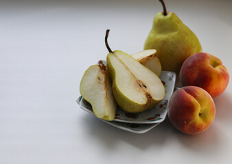 fresh fruit on a white background close up