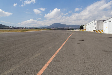Empty landing strip of local airport in Atizapán, close to Mexico City