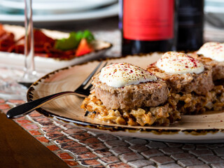 Rabbit cutlets with barley porridge