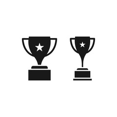 Set of trophy icon flat vector illustration
