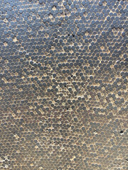 Close up view of suspension bridge supporting cables bundle made of steel wire