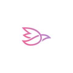 purple bird logo design template