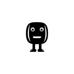 black cartoon of the planet Vector Symbol cute