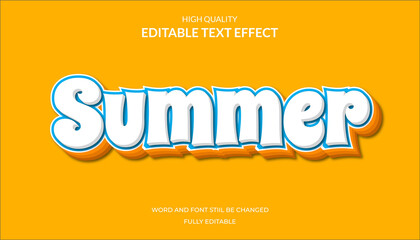 summer text effect, editable cartoon text style effect.