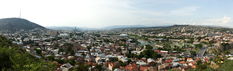 Naklejka premium Tblisi town, a panoramic view