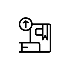 line style icon of upload library. vector illustration for graphic design, website, UI isolated on white background. EPS 10
