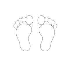 Fußabdruck Footprint schwarz weiß Füße barfuß  Eltern Mutter Vater Kind Barfußpfad Füßchen Kinderfüße Sohle Fußsohle Symbol Design Vector Vektor Layout Vorlage Template stehen Zehen Waage halten 