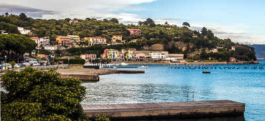 Portovenere scenic and romantic colorful coast town in Liguria, Italy