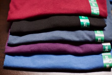 Colorful Cycling Collar T-Shirt's. Red, green, turquoise, burgundy and blue colors. Comfortable and useful basic design shirts.
