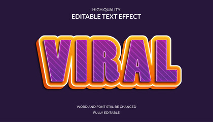 viral text effect, editable 3d cartoon text style effect.