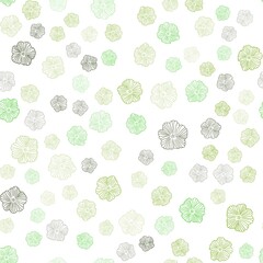Light Green, Yellow vector seamless doodle pattern with flowers. Creative illustration in blurred style with flowers. Texture for window blinds, curtains.