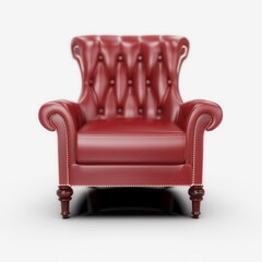 Red Comfortable Office Leather Armchair