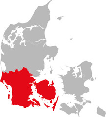 Region of Southern Denmark. Light gray background. Backgrounds and wallpapers.