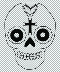 Linear illustration of Mexican skull