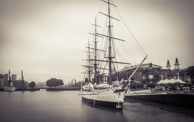 sailing ship in the harbor