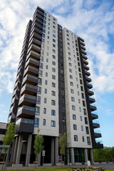 View of Ceres panorama highrise, 20 floors and 75m in Aarhus, Denmark on June 23 2020