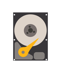 Flat hard drive disk icon for web. Memory drive vector illustration