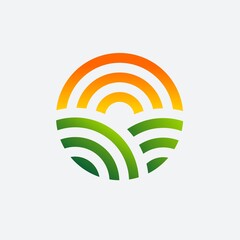 geometric nature farm vector template logo