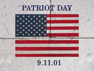 Patriot Day. Beautiful greeting card. Close-up, view from above. National holiday concept