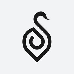 Swan pin logo design