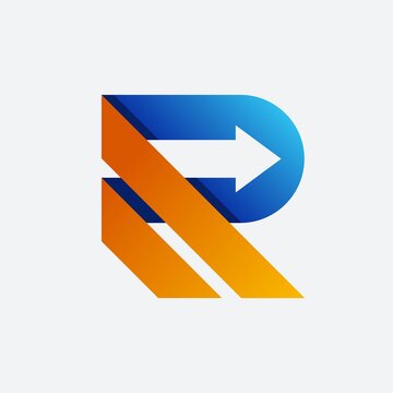 Letter R And Arrow Logo Template