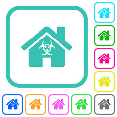Home quarantine vivid colored flat icons
