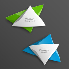 abstract triangle banner set. The two triangle form advertising poster. The flat banner image. Advertising Design shape. label banner tag.