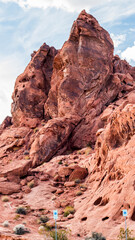 Huge Red Rocks formed in Utah red desert, USA
