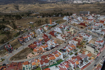 Aerial view of new living area for middle class in Naucalpan, Estado de México