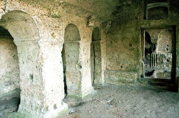 Turkey, Kirklareli, Kiyikoy. Monastery of St. Nicholas on  border of Turkey and Bulgaria. Christian temple in  rock, built in 15th century. under protection of UNESCO.