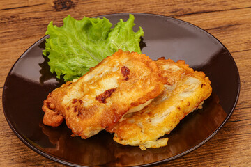 Roasted cod fish in bread