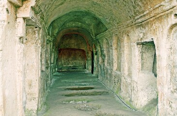 Turkey, Kirklareli, Kiyikoy. Monastery of St. Nicholas on  border of Turkey and Bulgaria. Christian temple in  rock, built in 15th century. under protection of UNESCO.