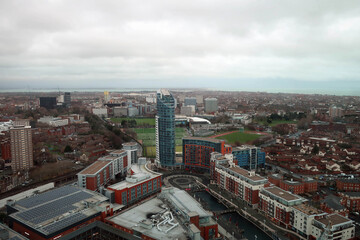 Fototapeta premium Portsmouth marina panoramic view, England