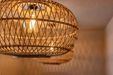 Fototapeta na wymiar Boho Lampen, Dekoration im Restaurant