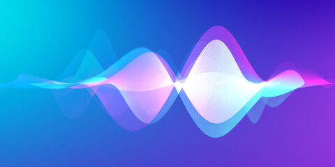 Speaking sound wave lines illustration.Colorful gradient motion abstract background.