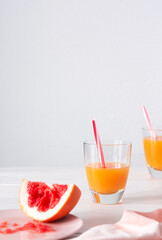 Grapefruit and orange juice, summer refreshing citrus drink
