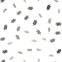 Dark Orange vector seamless elegant template with leaves. leaves on blurred abstract background with gradient. Template for business cards, websites.