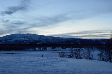 mountain lake in the morning